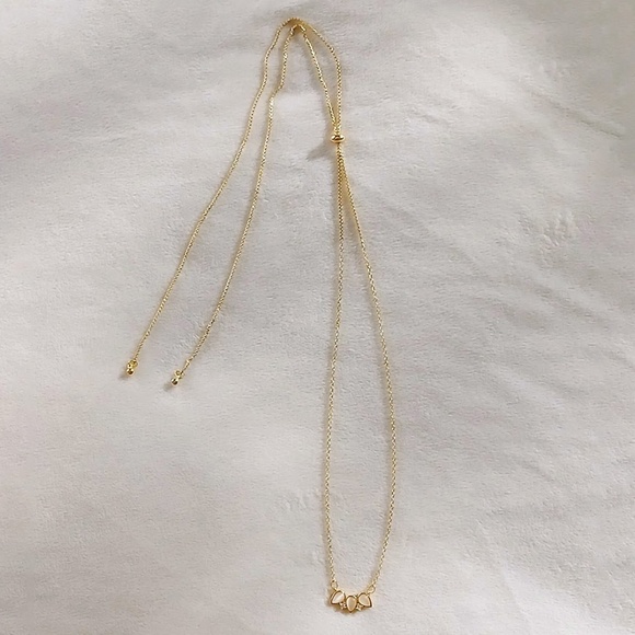 NWOT Gold Teardrop Stone Necklace - Picture 2 of 3